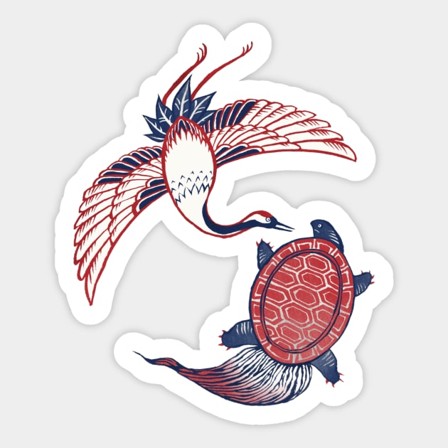 Tsuru-Kame (鶴亀) Sticker by akaneyabushita